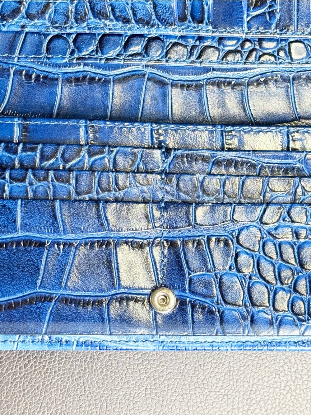 Brahmin Ady Blue Croc-Embossed Leather Wallet - Picture 11 of 11